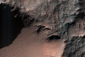 Crater Wall with Potential Chloride Deposit Outcrop
