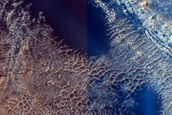 Scattered Dunes in Channel Northeast of Syrtis Major Planum