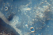 Overlapping Landslides in Crater in Margaritifer Terra