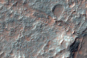 Straight Feature in Thaumasia Planum Ejecta Blanket
