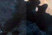 Survey of Dune-Ice Interactions near Olympia Undae