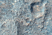 Lobate Feature at Intersection of Channel with Crater Floor