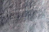 North-Pole-Facing Deposit in Crater Associated with Headwall Erosion