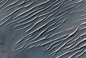 Small Crater and Channels near Melas Fossae