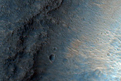 Large Crater Rim Wall in Simud Valles
