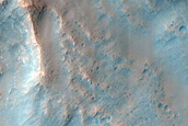 Pole-Facing Gullies in Steep Northern Hemisphere Crater