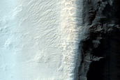 Crater Rim Northwest of Amazonis Mensa