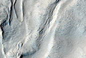 Sinuous Ridges at Interaction of Viscous Flow Feature and Ejecta