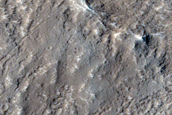 Terrain around Crater in Tempe Terra