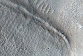 Pole-Facing Deposit in Crater