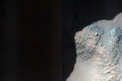 Frost Survey in Steep and Fresh-Looking Crater