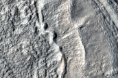 Eroded Area on Crater Wall and Talus in Terra Sabaea