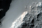 Frost Survey in Steep and Fresh-Looking Crater