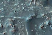 Isolated Dune Field in Crater Northwest of Syrtis Major Planum