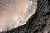 Crater Wall with Potential Chloride Deposit Outcrop