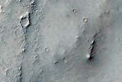Inverted Channel Cutting Crater in Noachis Terra
