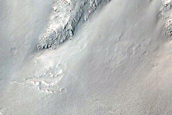 Gullies Cutting Southeast-Facing Slope of Impact Crater