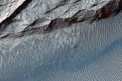 East Candor Chasma Hematite Deposit with Yardangs