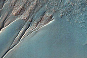 Narrow Gully Channels in Well-Preserved 3-Kilometer Impact Crater