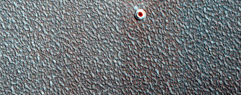 Ice-Filled North Polar Layered Deposits Crater