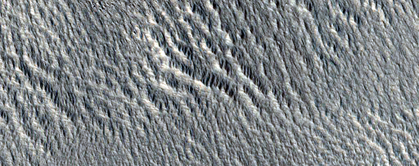 Survey of Terrain around Ice-Exposing Crater