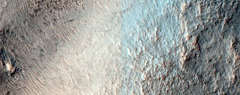 Dipping Layers on Mound South of Reull Vallis