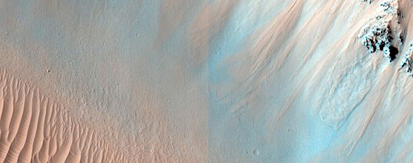 Gullies in Mojave Crater