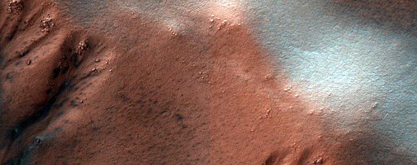 Monitor Gullies in Heaviside Crater