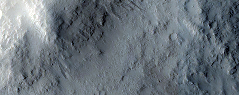 Distal Flow Deposits around Crater Southwest of Pettit Crater