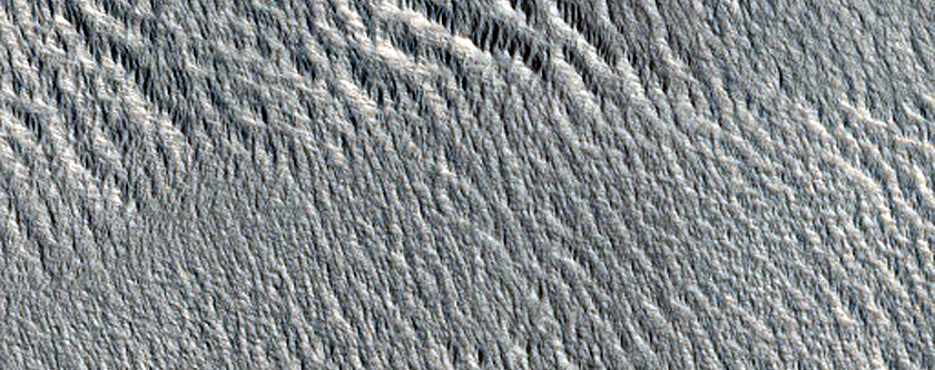 Survey of Terrain around Ice-Exposing Crater
