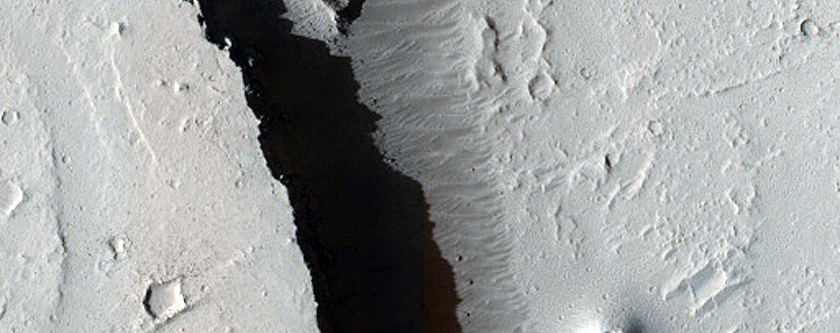 Kasei Valles Impact Crater and Lava Flows