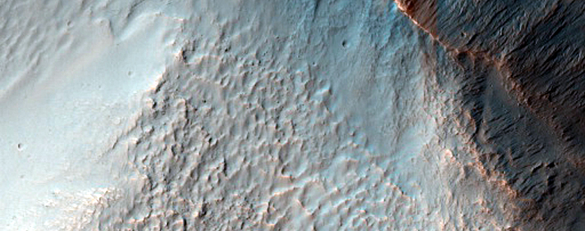 Channels on Crater Wall in Terra Cimmeria