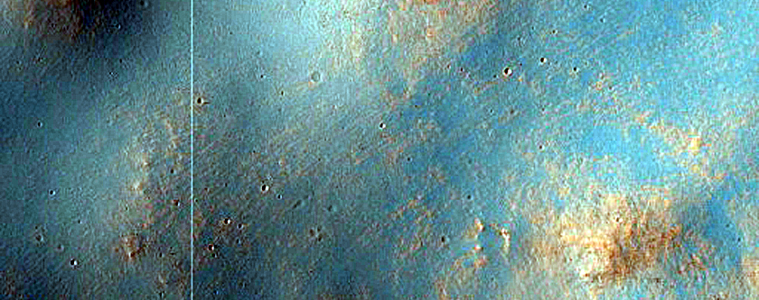 Possible Mafic Minerals in Hills Northwest of Hellas Planitia