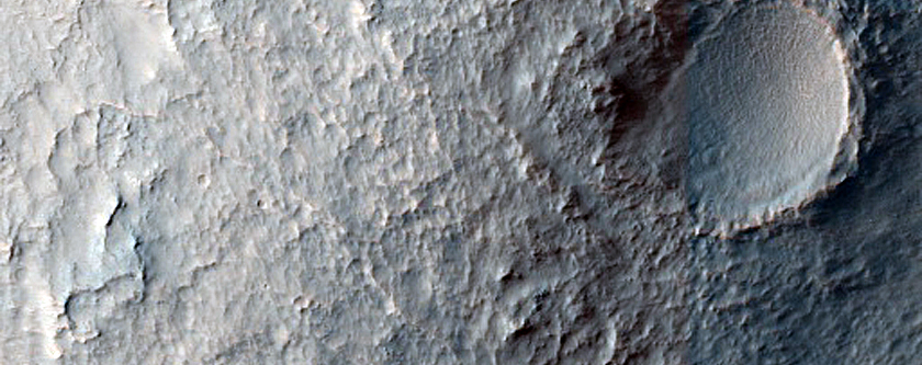 Eroded Mound on Fluvial Plain and Degraded Massif Contact