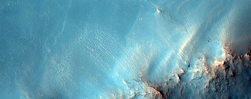 Crater Wall in Syrtis Major with Possible Clays