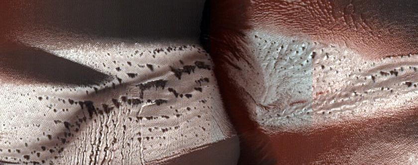 Monitoring Defrosting in Linear Dune Gullies in Galle Crater