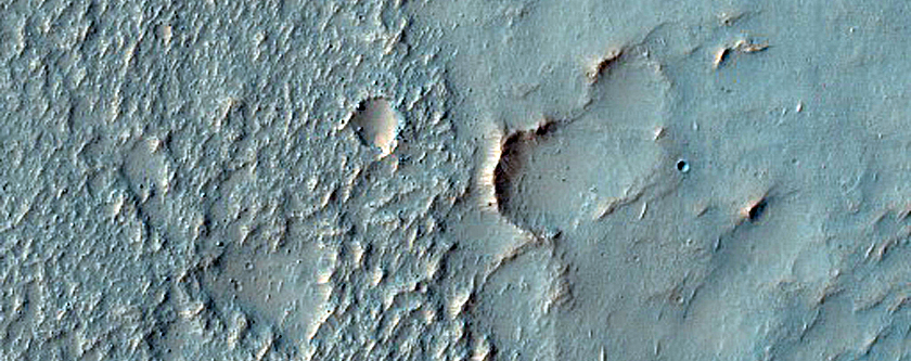 Two Overlaying Inverted Channels in Crater in Noachis Terra