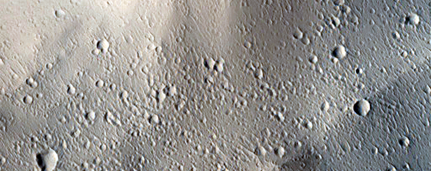Lobate Feature Northwest of Olympus Mons Basal Scarp