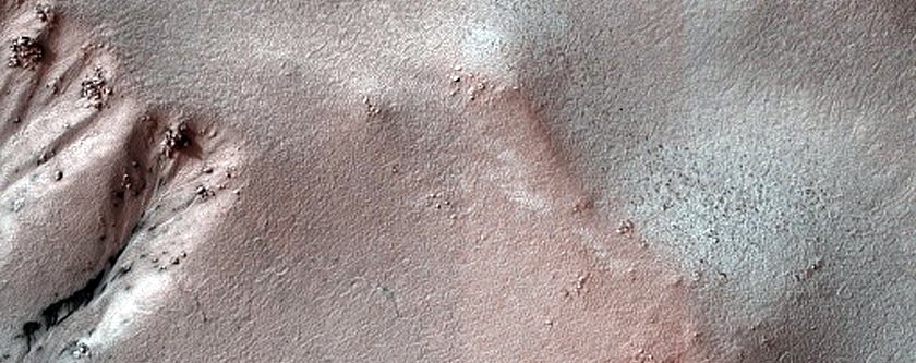 Monitor Gullies in Heaviside Crater