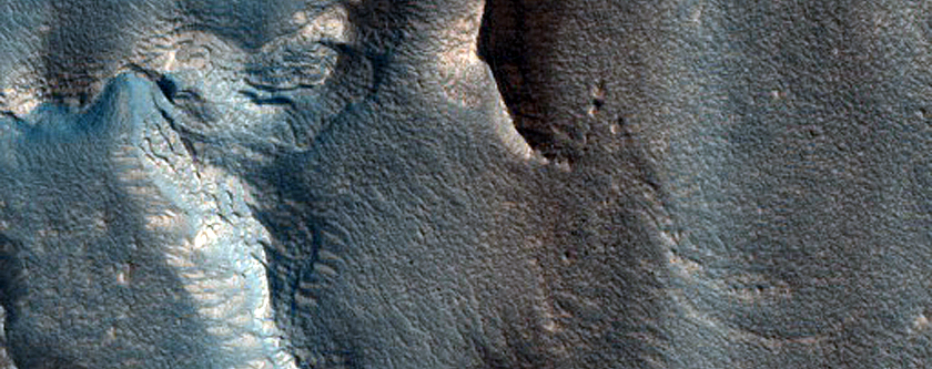 Features around Crater in Arabia Terra