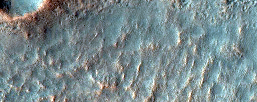 Gullies in Small Crater in Mariner Crater