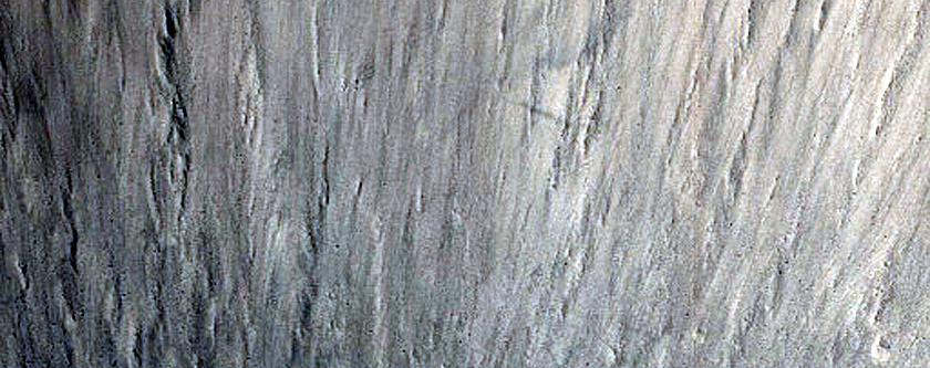 Crater in Athabasca Valles