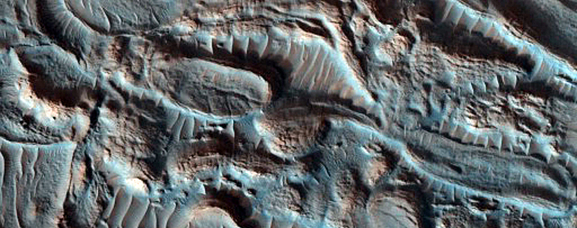 Terrain around Crater in Arabia Terra