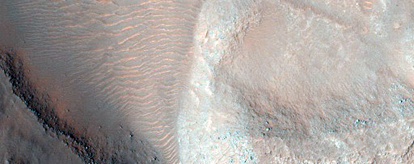 Fractured Crater Floor in Shambe Crater