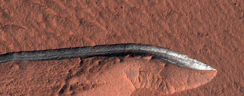 Icy Scarp in Southern Mid-Latitudes
