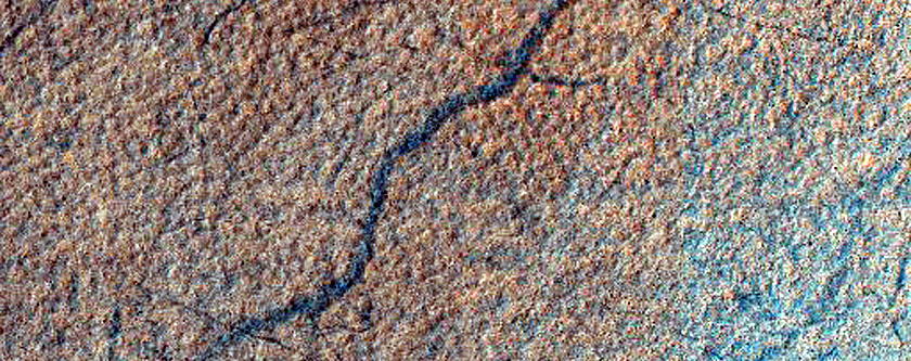 Impact Crater with Lava Flow