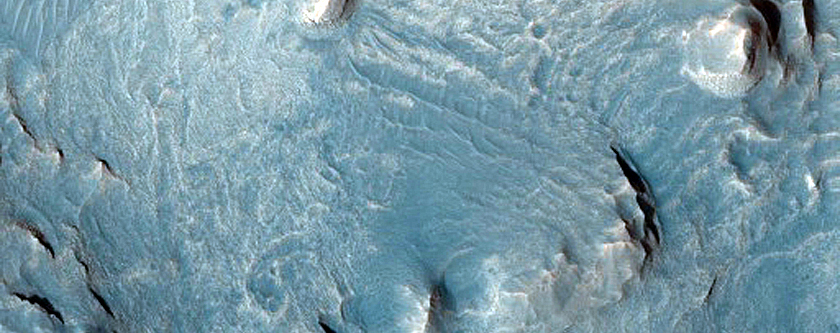 Light-Toned Deposits in Small Depression in Iani Chaos