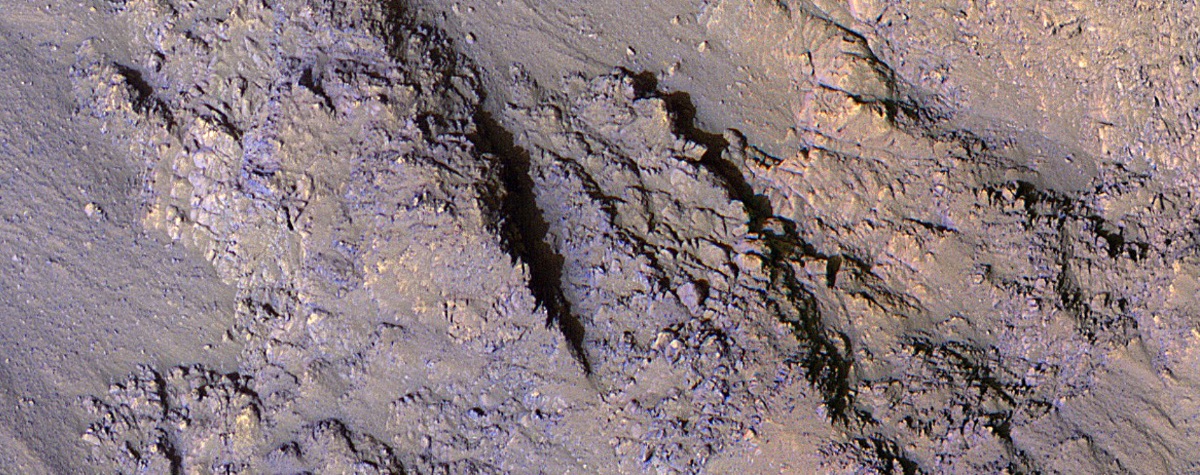 Steep Slopes of Crumbling Bedrock in Valles Marineris