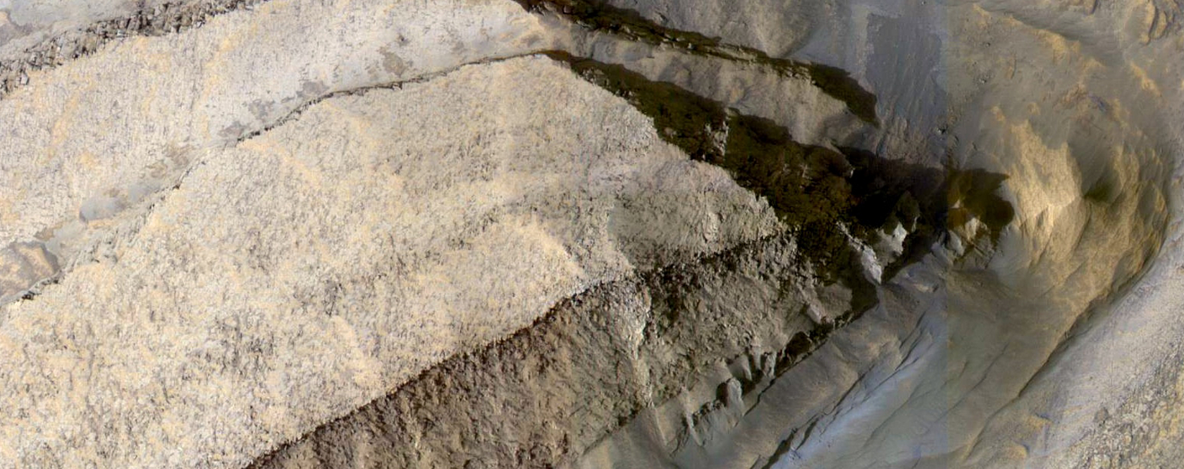 Mesas of Layered Sedimentary Rocks in Valles Marineris