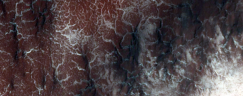 Large Spider Structures Southeast of Rayleigh Crater